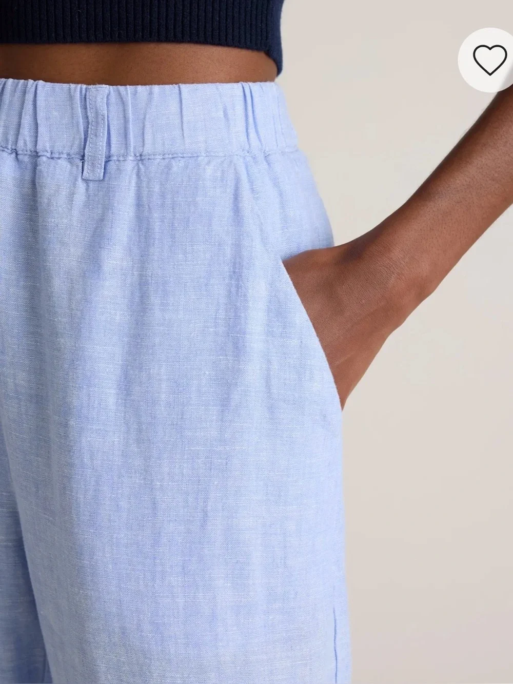 100% European Linen Pants-French Blue